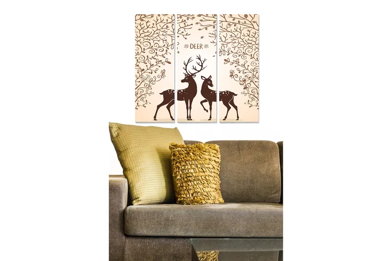 Canvastavla Animal 3-pack Flerfärgad, 20x50 cm