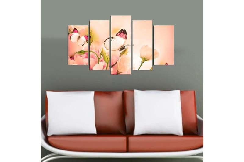 Canvastavla Animals Butterfly 5-pack Flerfärgad - 20x60 cm - Inredning & dekor - Tavlor & konst - Canvastavla