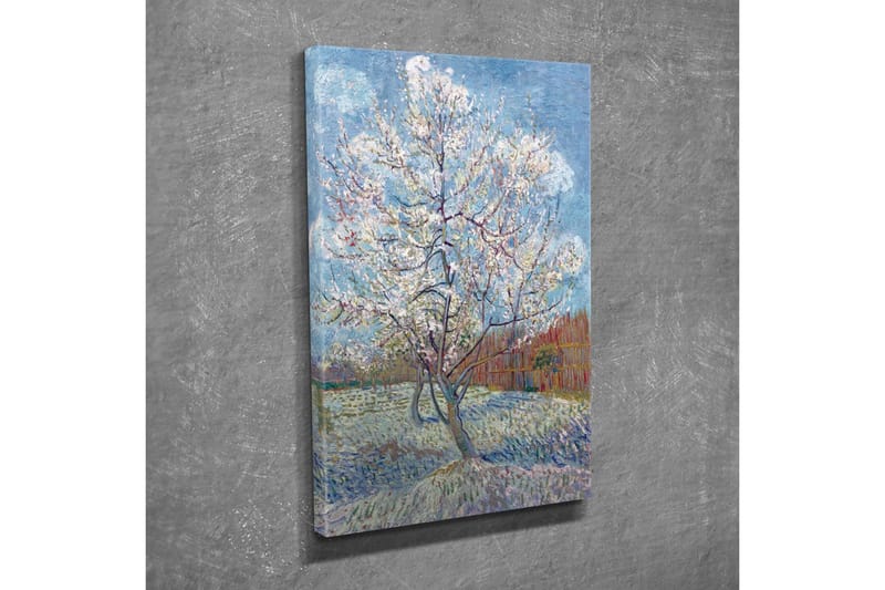 Canvastavla - Blommande körsbärsträd i vårlandskap - Vit / Ljusblå / Grön - Inredning & dekor - Tavlor & konst - Canvastavla