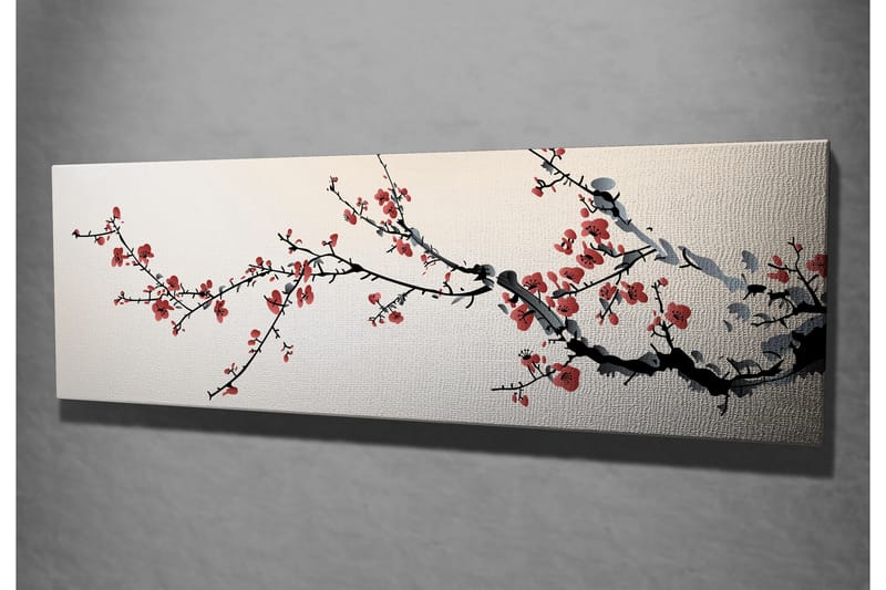 Canvastavla Cherry blossom trädgren - Rosa/Svart/Vit - Inredning & dekor - Tavlor & konst - Canvastavla