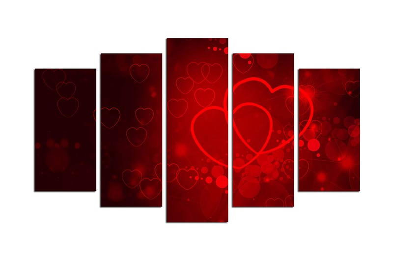 CANVASTAVLA Christmas Love 5-pack Flerfärgad 20x60 cm - Inredning & dekor - Tavlor & konst - Canvastavla