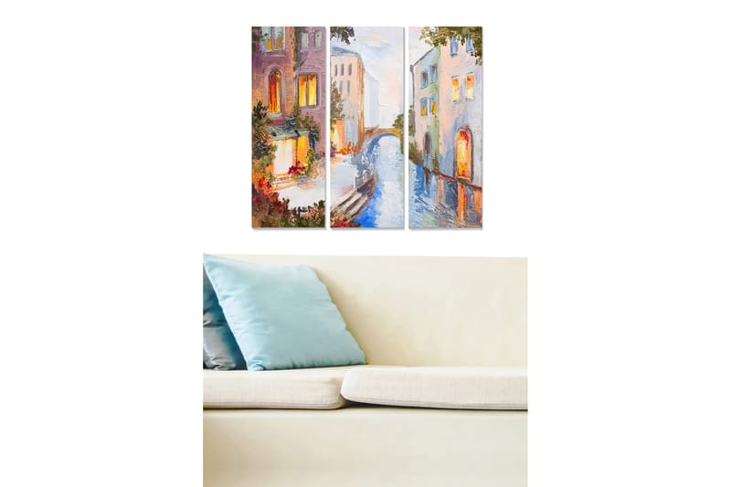 CANVASTAVLA City 3-pack Flerfärgad 20x50 cm - Inredning & dekor - Tavlor & konst - Canvastavla