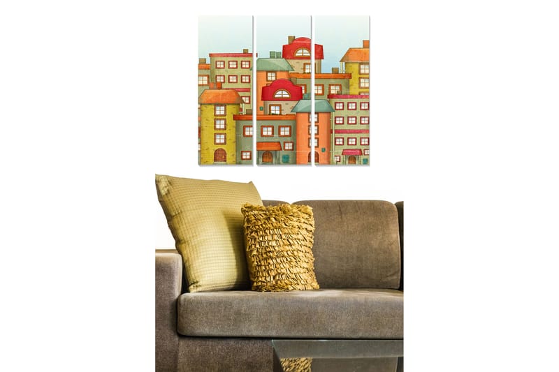 CANVASTAVLA City 3-pack Flerfärgad 20x50 cm - Inredning & dekor - Tavlor & konst - Canvastavla