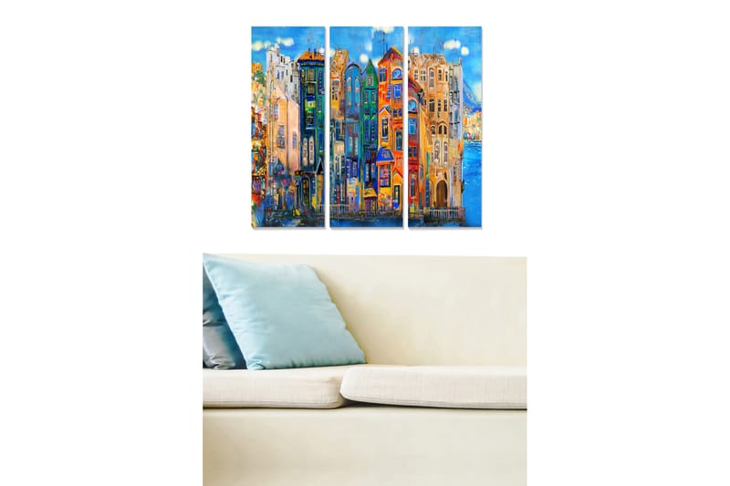 CANVASTAVLA City 3-pack Flerfärgad 20x50 cm - Inredning & dekor - Tavlor & konst - Canvastavla