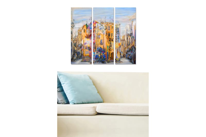 CANVASTAVLA City 3-pack Flerfärgad 20x50 cm - Inredning & dekor - Tavlor & konst - Canvastavla