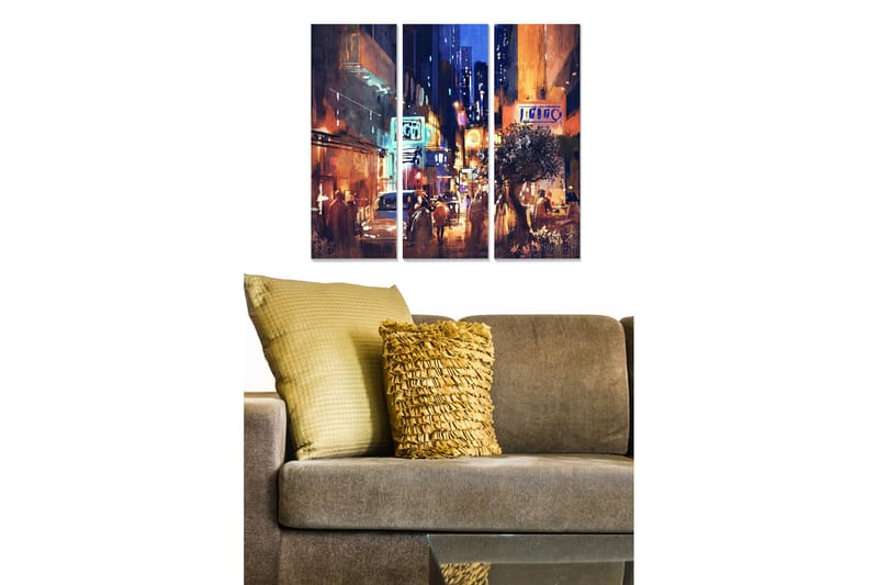 CANVASTAVLA City 3-pack Flerfärgad 20x50 cm - Inredning & dekor - Tavlor & konst - Canvastavla
