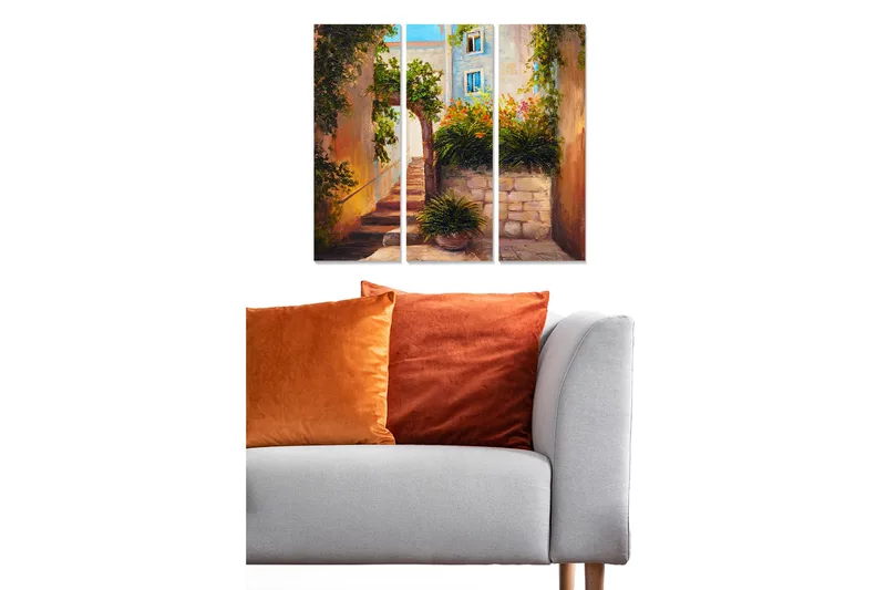 Canvastavla City 3-pack Flerfärgad, 20x50 cm