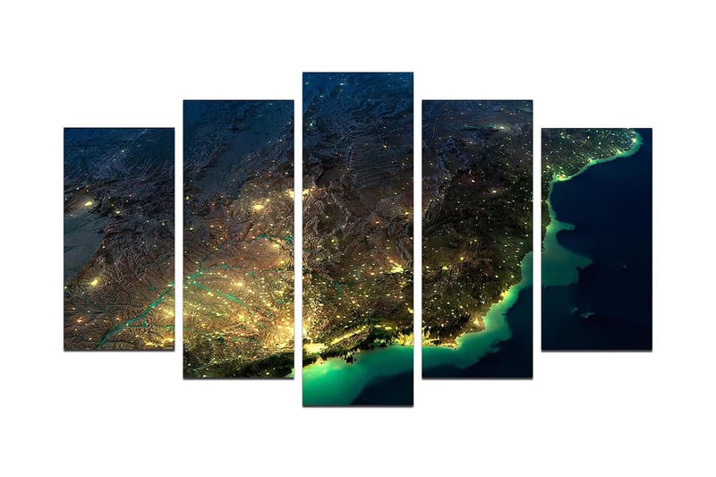 Canvastavla City 5-pack Flerfärgad - 20x60 cm - Inredning & dekor - Tavlor & konst - Canvastavla