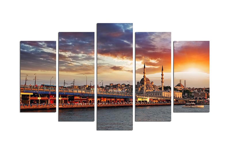 CANVASTAVLA City Istanbul 5-pack Flerfärgad 20x60 cm - Inredning & dekor - Tavlor & konst - Canvastavla