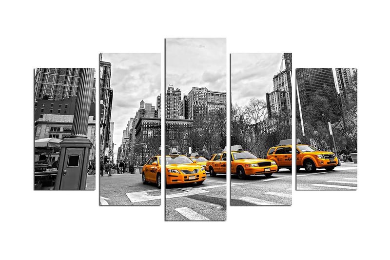Canvastavla City New York 5-pack Flerfärgad, 20x60 cm