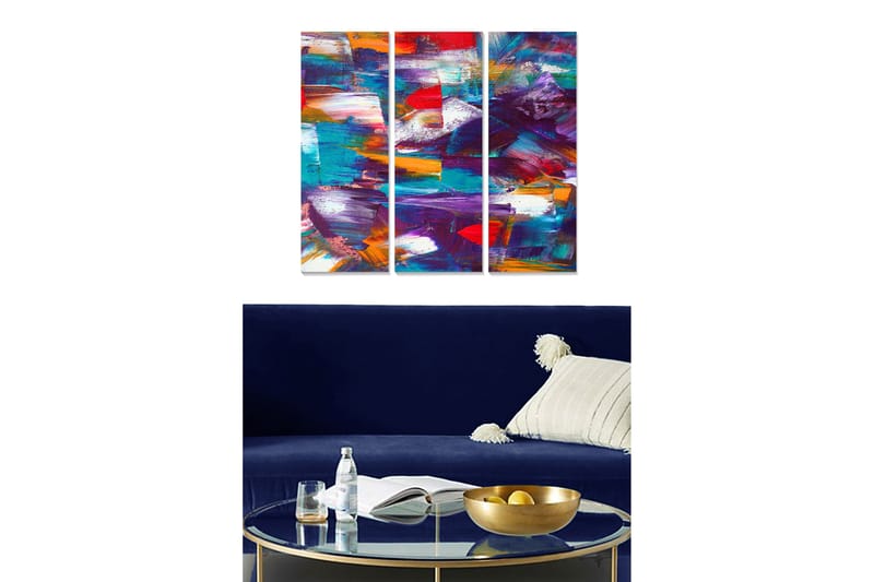 CANVASTAVLA Colorful 3-pack Flerfärgad 20x50 cm - Inredning & dekor - Tavlor & konst - Canvastavla
