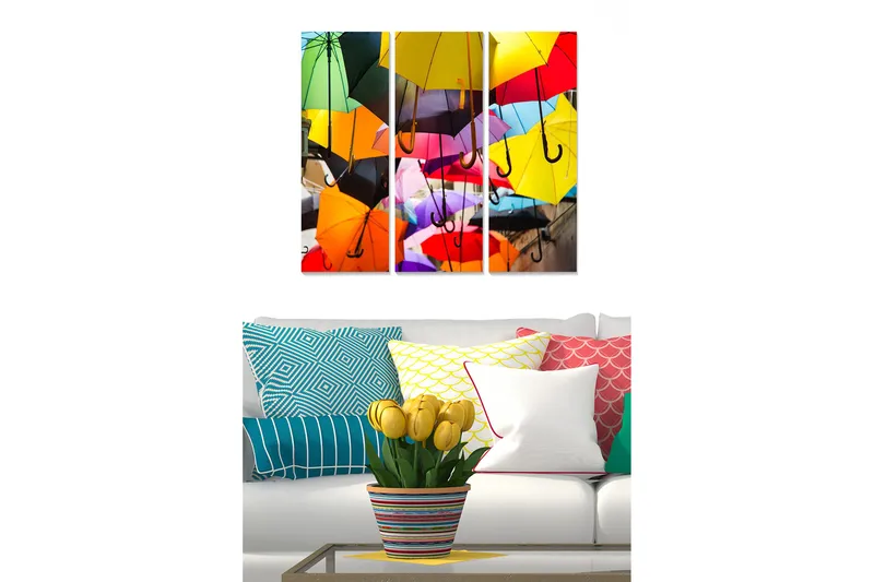 Canvastavla Colorful 3-pack Flerfärgad, 20x50 cm