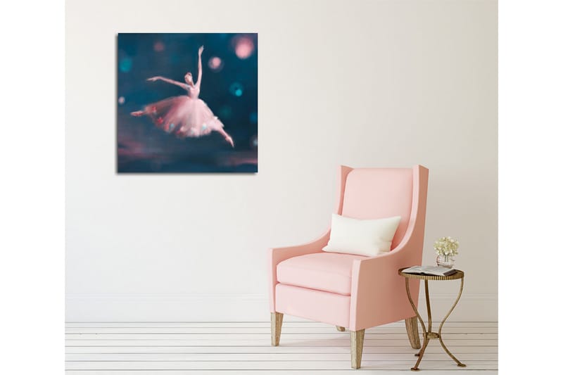 Canvastavla - Dansande ballerina i en drömlik atmosfär - Blå / Rosa / Vit - Inredning & dekor - Tavlor & konst - Canvastavla