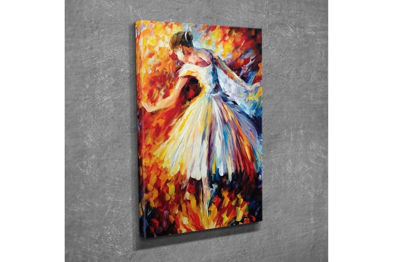 Canvastavla - Dansande ballerina i en färgsprakande omgivning - Röd / Gul / Vit - Inredning & dekor - Tavlor & konst - Canvastavla