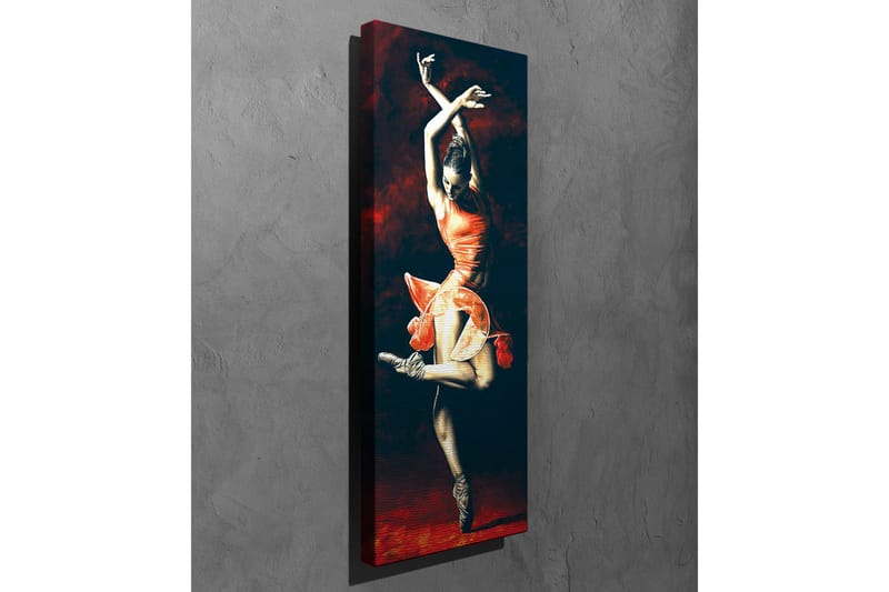 Canvastavla - Dansande kvinna i en röd klänning - Röd / Svart / Beige - Inredning & dekor - Tavlor & konst - Canvastavla