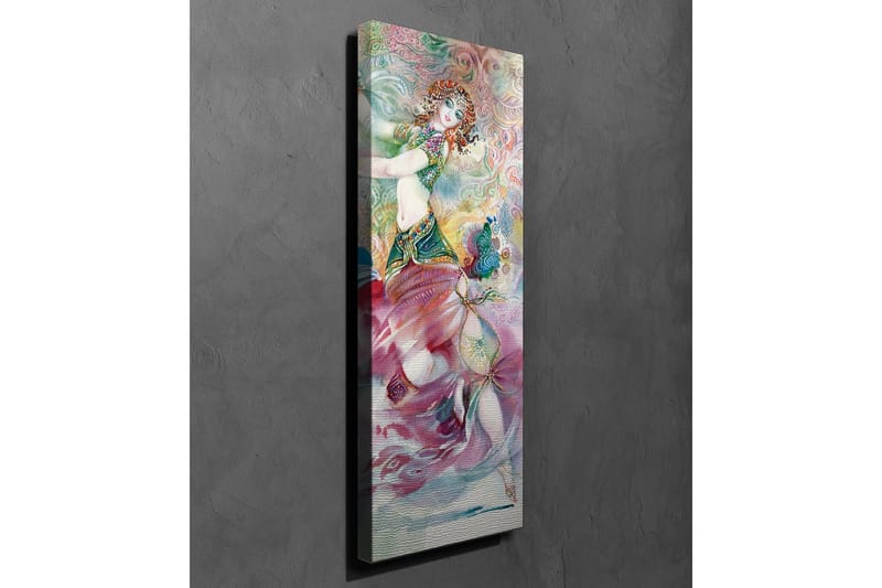 Canvastavla - Dansande kvinna i färgglad dräkt med detaljerade mönster - Rosa / Turkos / Grön - Inredning & dekor - Tavlor & konst - Canvastavla