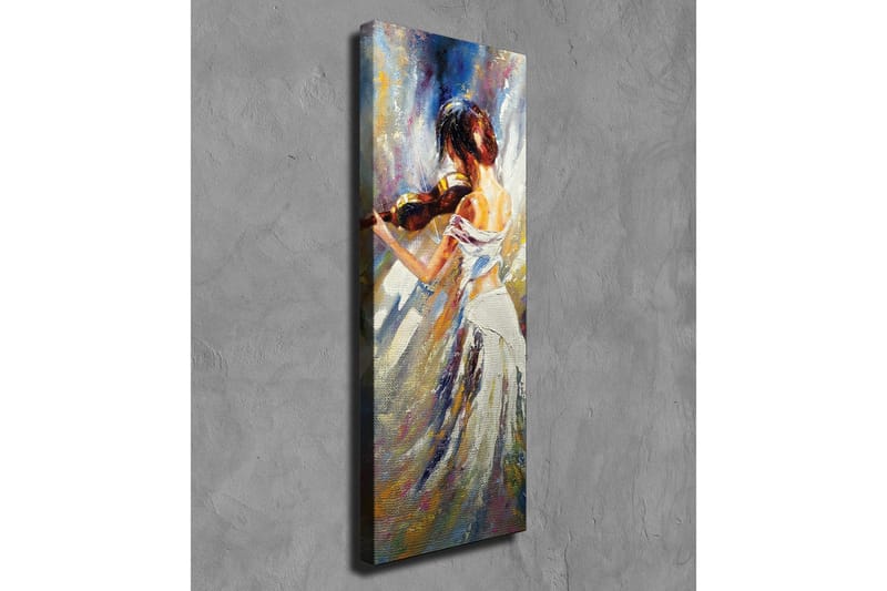 Canvastavla - Dansande kvinna med fiol - Vit / Beige / Blå - Inredning & dekor - Tavlor & konst - Canvastavla