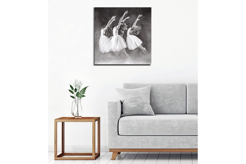 Canvastavla - Dansande kvinnor i vita klänningar - Vit / Svart / Grå - Inredning & dekor - Tavlor & konst - Canvastavla