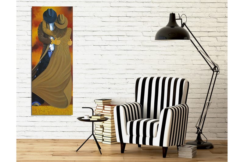 Canvastavla - Dansande par i cowboykläder - Brun / Orange / Svart - Inredning & dekor - Tavlor & konst - Canvastavla