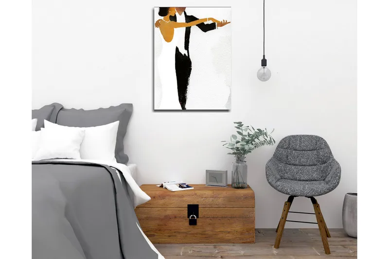 Canvastavla - Dansande par i elegant stil - Svart / Vit / Gyllene - Inredning & dekor - Tavlor & konst - Canvastavla