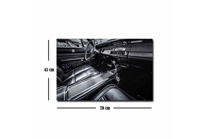 Canvastavla - Detaljerad interiör av en klassisk bil - Svart / Grå - Inredning & dekor - Tavlor & konst - Canvastavla