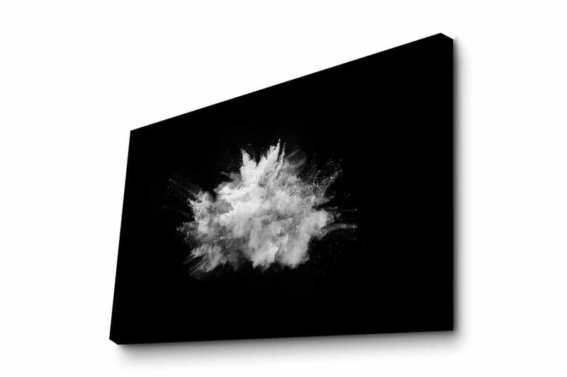 Canvastavla - Dramatiskt moln av pulver som exploderar mot en svart bakgrund - Vit / Svart - Inredning & dekor - Tavlor & konst - Canvastavla