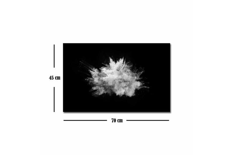 Canvastavla - Dramatiskt moln av pulver som exploderar mot en svart bakgrund - Vit / Svart - Inredning & dekor - Tavlor & konst - Canvastavla