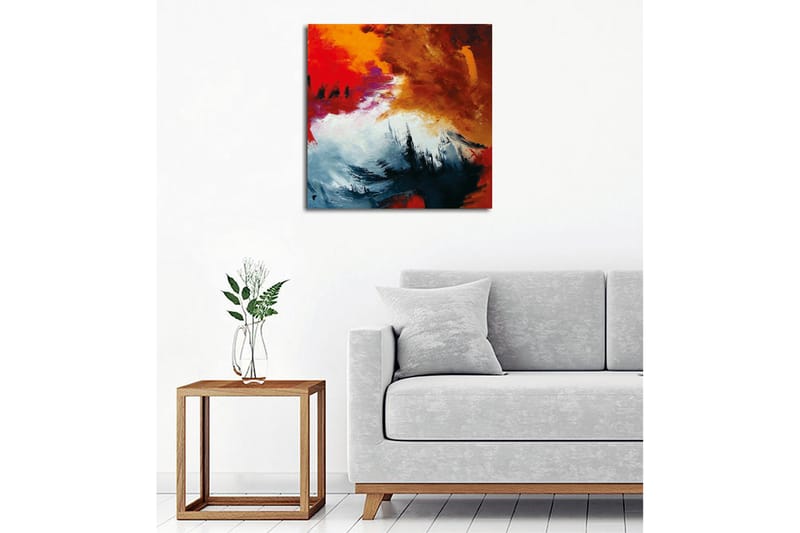Canvastavla - Dynamisk abstrakt komposition med starka färger - Röd / Svart / Orange - Inredning & dekor - Tavlor & konst - Canvastavla