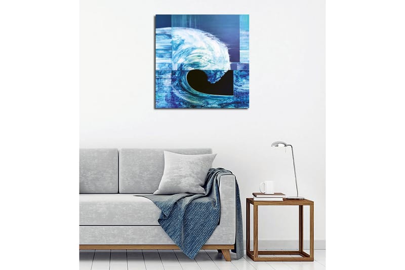 Canvastavla - Dynamisk våg i olika nyanser av blått - Mörkblå / Ljusblå / Turkos - Inredning & dekor - Tavlor & konst - Canvastavla