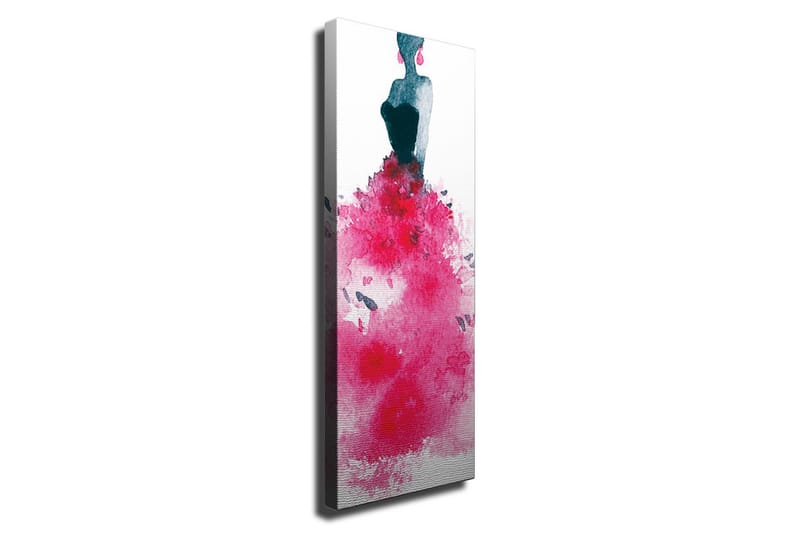 Canvastavla - Elegant kvinna i en färgstark klänning - Mörkblå / Cerise / Rosa - Inredning & dekor - Tavlor & konst - Canvastavla