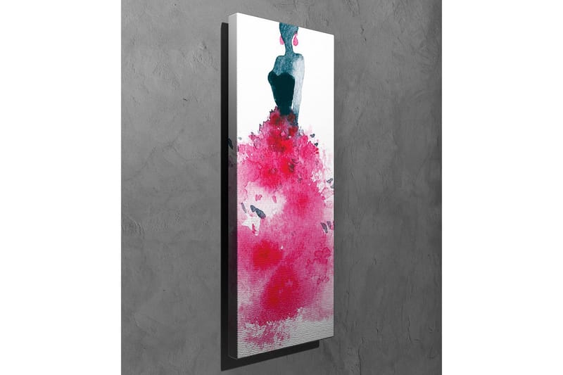 Canvastavla - Elegant kvinna i en färgstark klänning - Mörkblå / Cerise / Rosa - Inredning & dekor - Tavlor & konst - Canvastavla