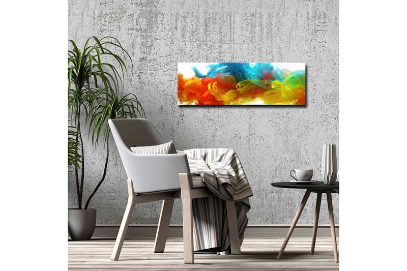 Canvastavla - Färgglad abstrakt komposition av svävande färgströmmar - Blå / Orange / Gul - Inredning & dekor - Tavlor & konst - Canvastavla