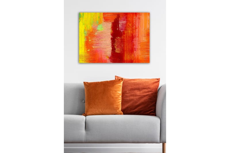 Canvastavla - Färgglad abstrakt komposition med inslag av röd och orange - Röd / Orange / Gul - Inredning & dekor - Tavlor & konst - Canvastavla