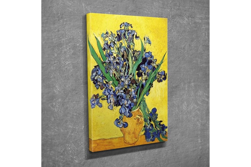 Canvastavla - Färgglad bukett av irisblommor i en kruka - Blå / Grön / Gul - Inredning & dekor - Tavlor & konst - Canvastavla