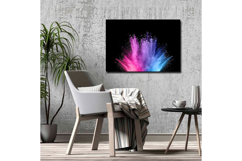 Canvastavla - Färgglad explosion av pulverfärg - Rosa / Blå / Lila - Inredning & dekor - Tavlor & konst - Canvastavla