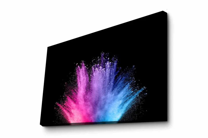 Canvastavla - Färgglad explosion av pulverfärg, Rosa / Blå / Lila