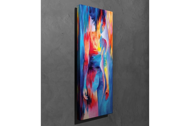 Canvastavla - Färgglad figur med abstrakta former och rörelser - Blå / Röd / Gul - Inredning & dekor - Tavlor & konst - Canvastavla
