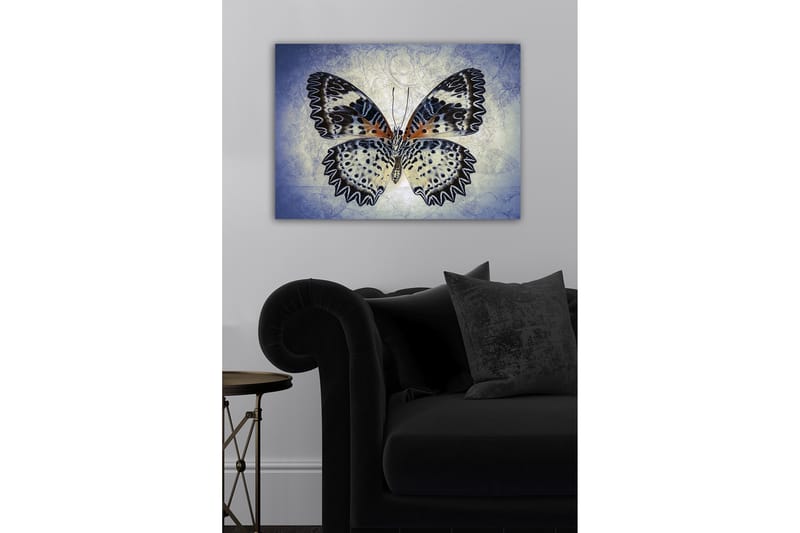 Canvastavla - Färgglad fjäril med detaljerade vingar - Blå / Svart / Orange - Inredning & dekor - Tavlor & konst - Canvastavla
