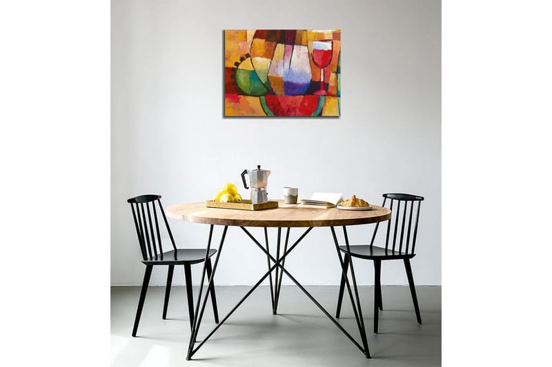 Canvastavla - Färgglad stillhet med glas och frukter - Grön / Röd / Lila - Inredning & dekor - Tavlor & konst - Canvastavla