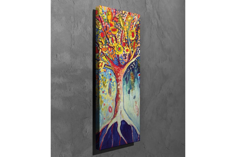 Canvastavla - Färgglad trädkonst med blomstrande grenar - Gul / Röd / Blå - Inredning & dekor - Tavlor & konst - Canvastavla