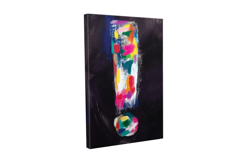 Canvastavla - Färgglad utropsteckenkomposition, Mörkblå / Rosa / Grön