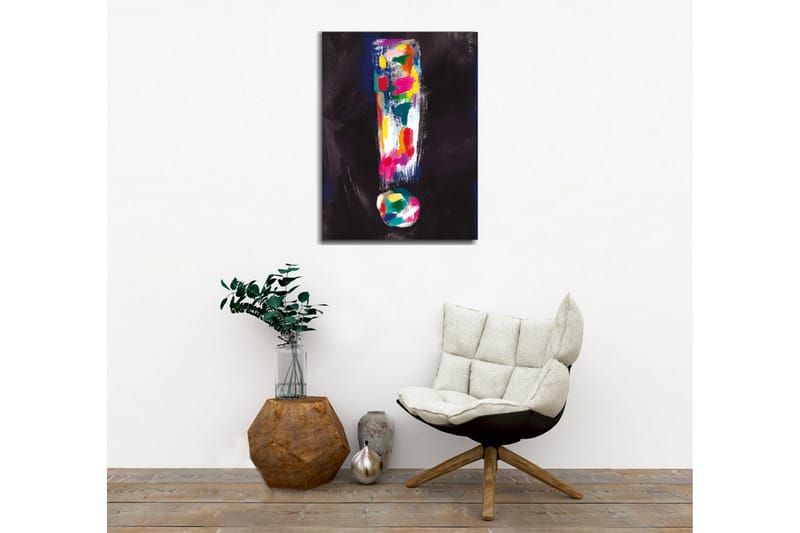 Canvastavla - Färgglad utropsteckenkomposition - Mörkblå / Rosa / Grön - Inredning & dekor - Tavlor & konst - Canvastavla