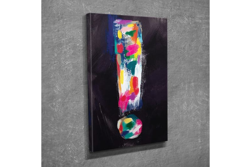 Canvastavla - Färgglad utropsteckenkomposition - Mörkblå / Rosa / Grön - Inredning & dekor - Tavlor & konst - Canvastavla