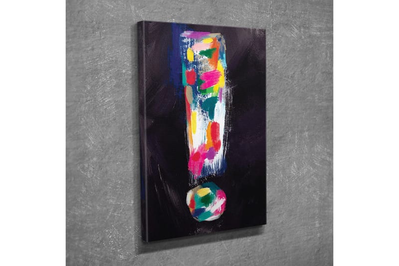 Canvastavla - Färgglad utropsteckenkomposition - Mörkblå / Rosa / Grön - Inredning & dekor - Tavlor & konst - Canvastavla