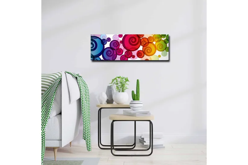 Canvastavla - Färgglada spiraler i olika storlekar - Röd / Grön / Blå - Inredning & dekor - Tavlor & konst - Canvastavla