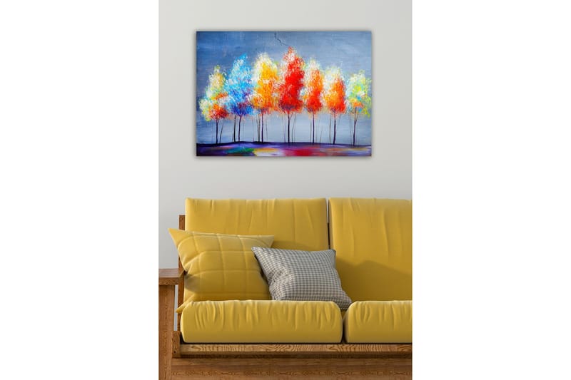 Canvastavla - Färgglada träd i höstskrud - Röd / Orange / Blå - Inredning & dekor - Tavlor & konst - Canvastavla