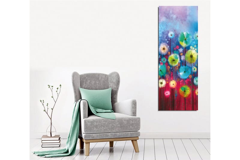 Canvastavla - Färgrik blomsteräng med abstrakta blommor - Blå / Grön / Röd - Inredning & dekor - Tavlor & konst - Canvastavla