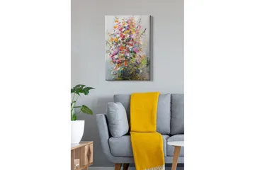 Canvastavla - Färgrik bukett av blommor - Rosa / Gul / Grön - Inredning & dekor - Tavlor & konst - Canvastavla