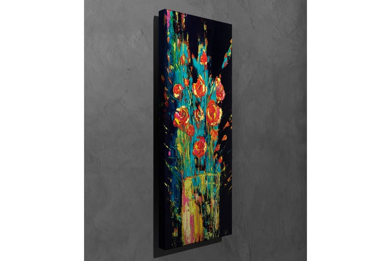 Canvastavla - Färgrik bukett av rosor i en vas - Röd / Grön / Gul - Inredning & dekor - Tavlor & konst - Canvastavla