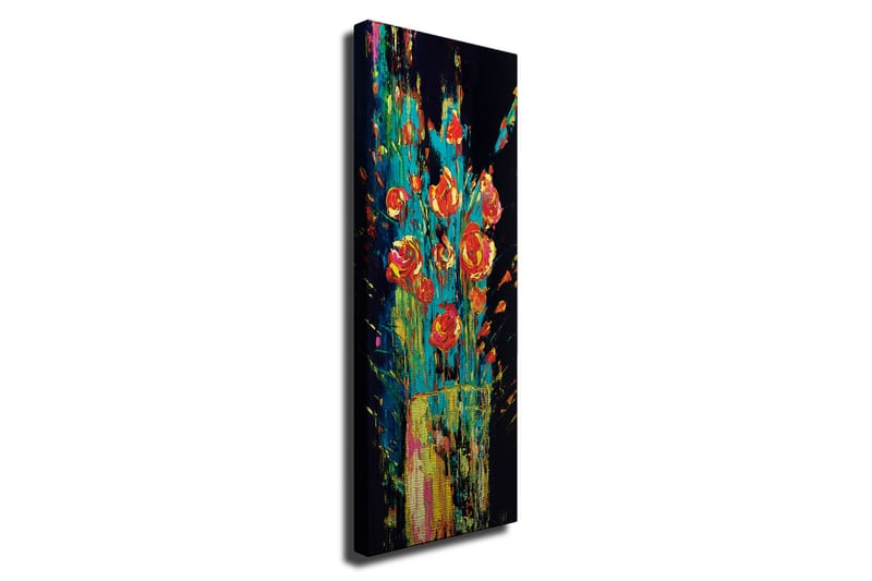 Canvastavla - Färgrik bukett av rosor i en vas - Röd / Grön / Gul - Inredning & dekor - Tavlor & konst - Canvastavla
